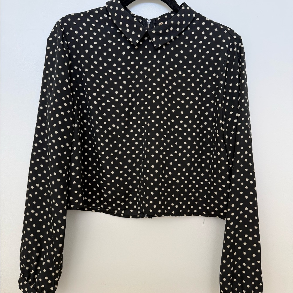 Polka Dot Long Sleeve Blouse